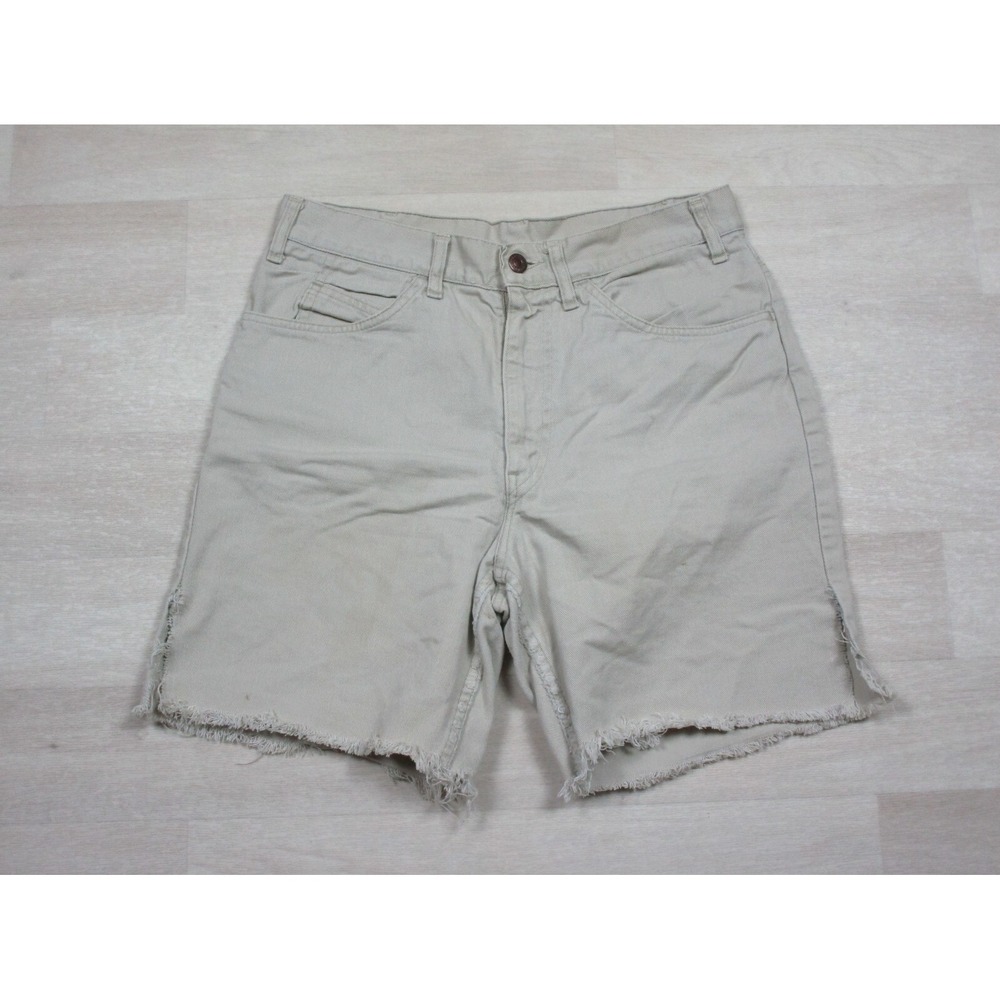 VTG 60s LEVIS BIG E White Tab Cut Off Shorts W 30 Pants Denim Jeans Beach Hippie